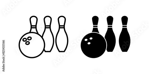 Bowling icon set. for mobile concept and web design. vector illustration photo