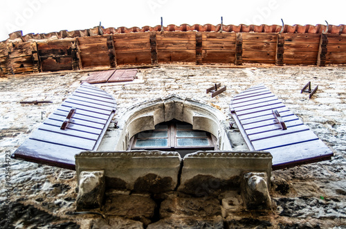 Old venetian window, Porec town, Croatia