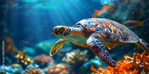 Sea turtles mistake plastic bags for jellyfish leading to pollution and harm. Concept Plastic Pollution  Marine Life  Environmental Conservation  Sea Turtles  Plastic Bag Ban