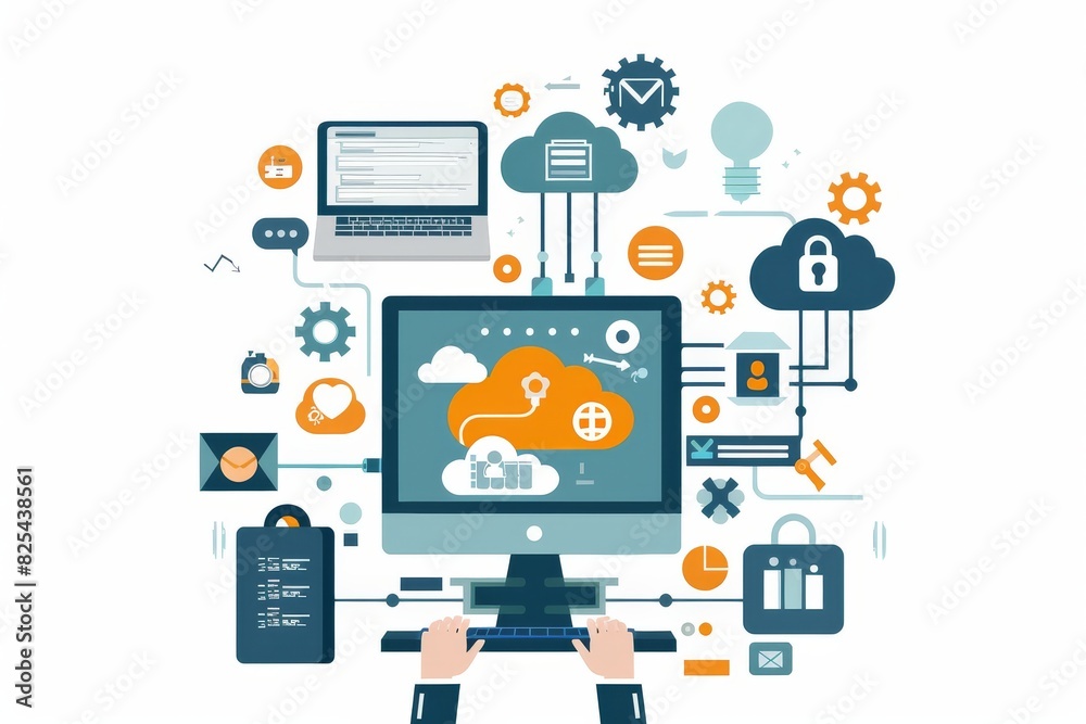 High Tech Cybersecurity Display in Modern Office Environment Showcasing Data Protection High Tech Cybersecurity Display in Modern Office Environment Showcasing Data Protection