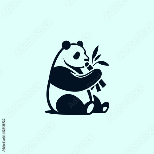 panda logo design concept icon