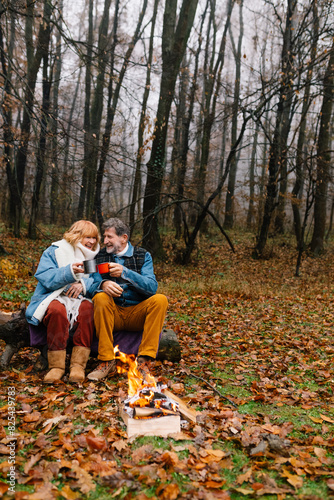 Old couple in nature photo