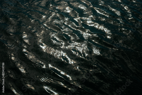 Sun reflection on dark water photo