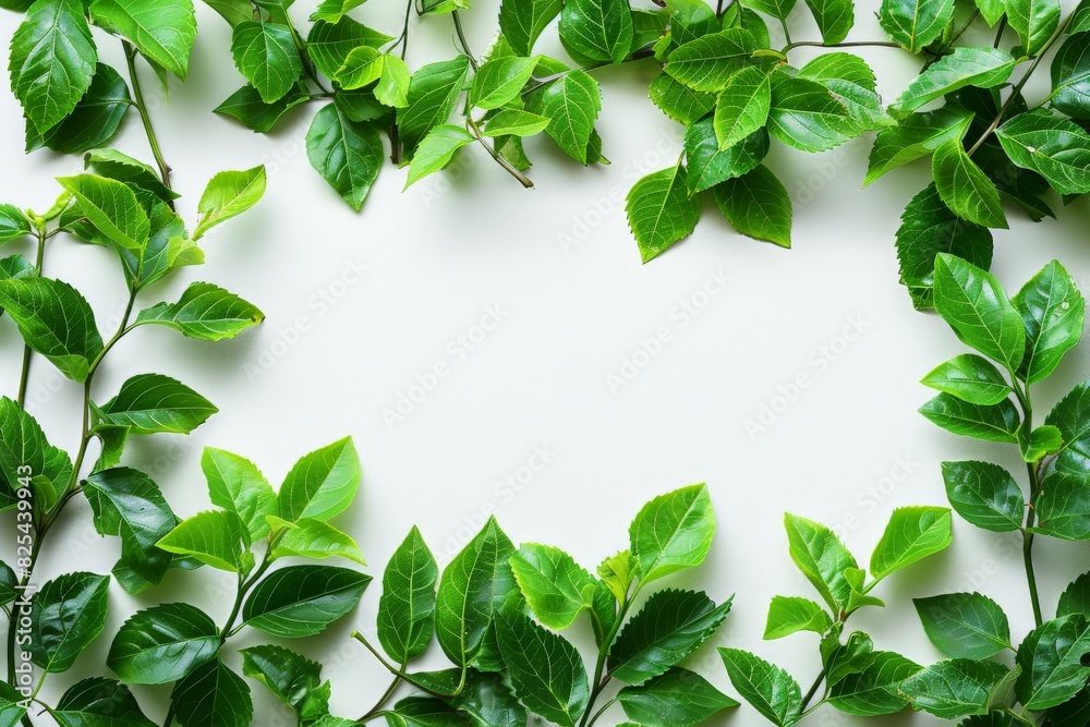 Group of Green Leaves on White Background Group of Green Leaves on White Background