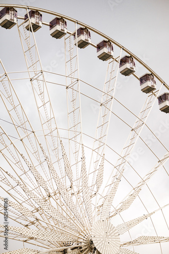 A ferris wheel in the sky.