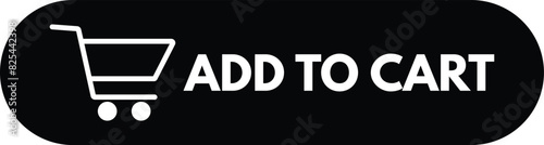 Add to cart label with shopping cart icon . Add to cart button icon vector