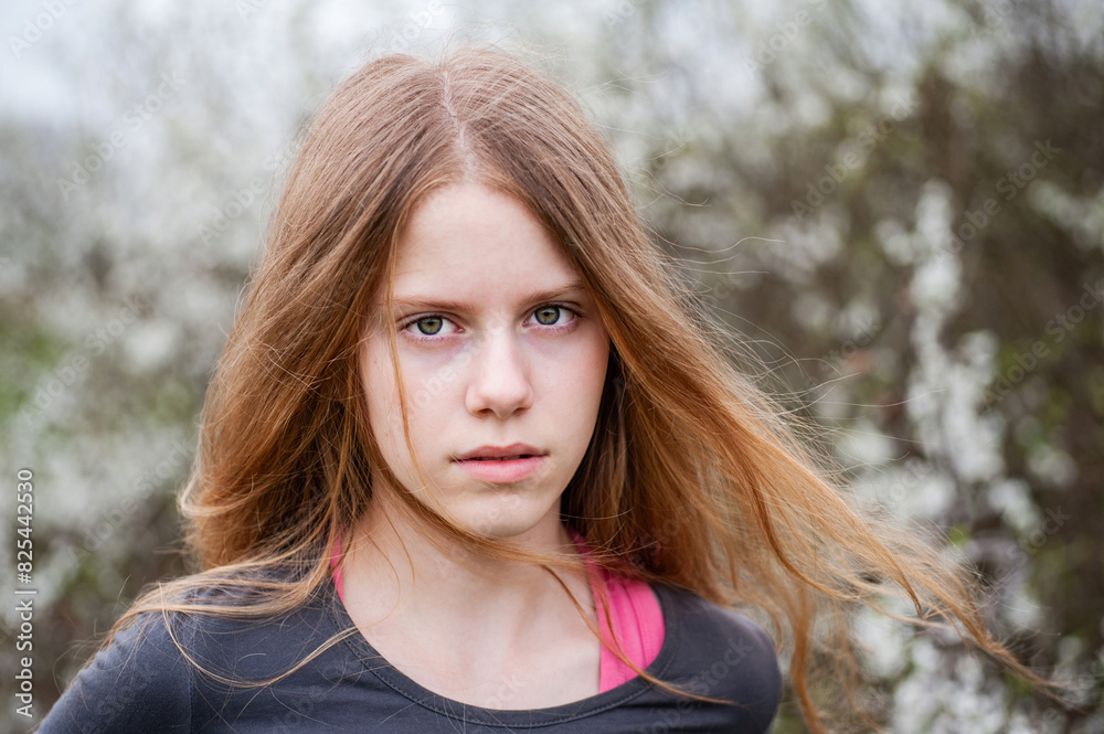 Girl in the spring forest Girl in the spring forest