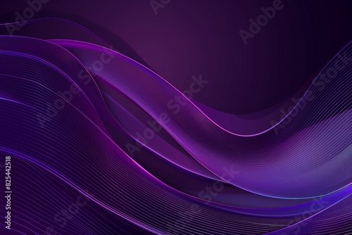 Abstract purple background with a smooth gradient and curved lines Generative AI