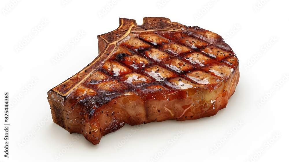 hyperrealistic grilled pork chop isolated on white background mouthwatering meat dish with perfect grill marks digital illustration hyperrealistic grilled pork chop isolated on white background mouthwatering meat dish with perfect grill marks digital illustration