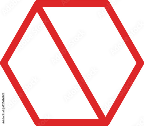 Forbidden hexagonal sign . Empty hexagonal no sign . Hexagonal stop icon vector