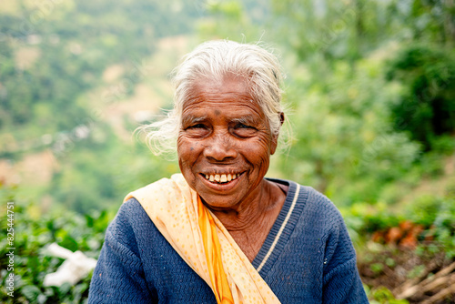 Woman tea and spice picker in Sri Lanka