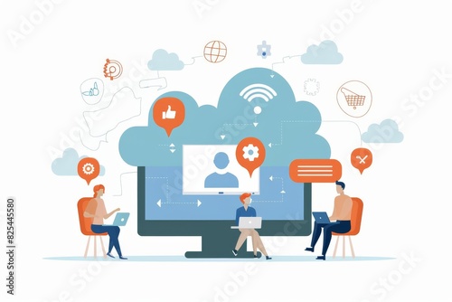 Wallpaper Mural Abstract Technology and Data Security Illustration Featuring Lock and Network Elements Torontodigital.ca