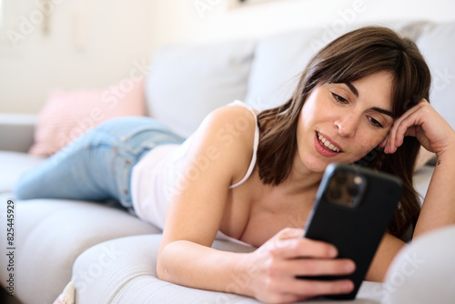 sending a sexy selfie with cleavage to her date photo