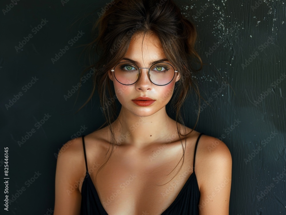 Woman With Glasses Poses for Picture