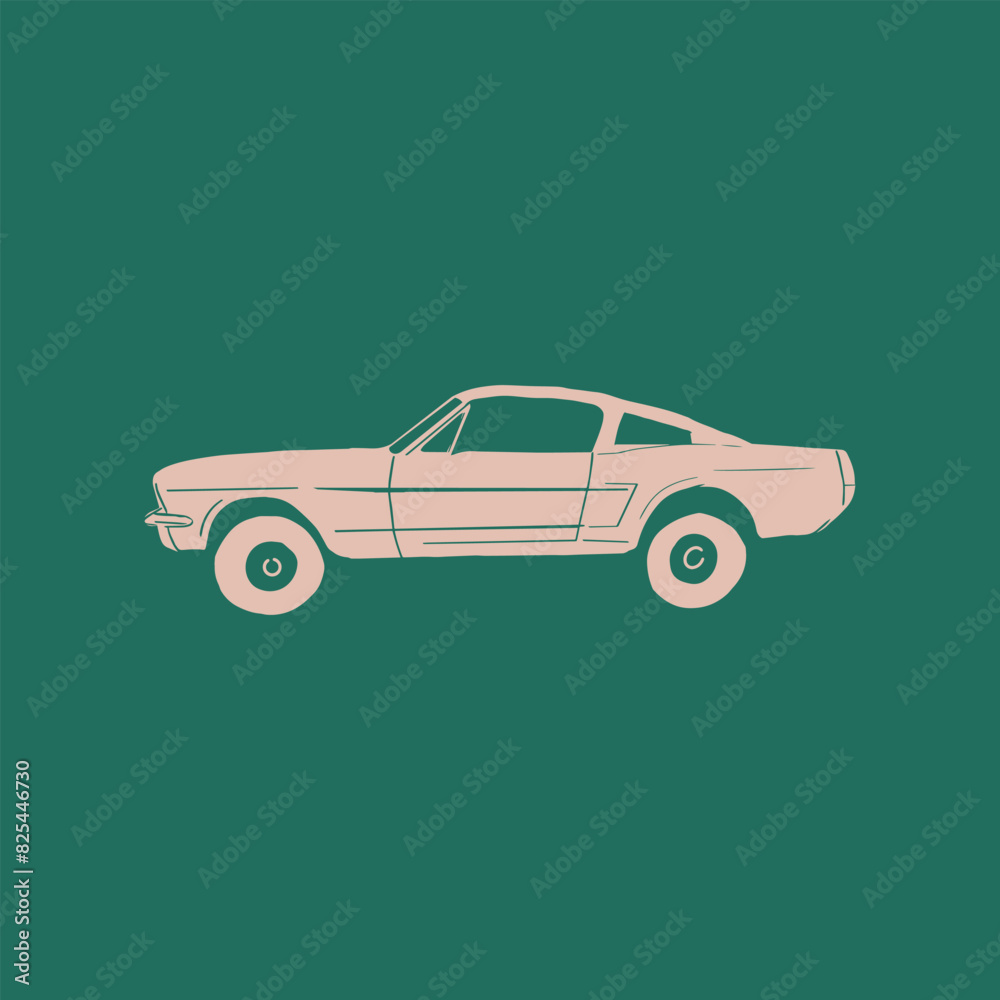 hand drawing vintage style classic car vector design good art for tee graphic or logo design