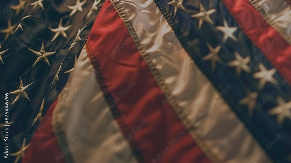 Close Up of American Flag With Stars Close Up of American Flag With Stars