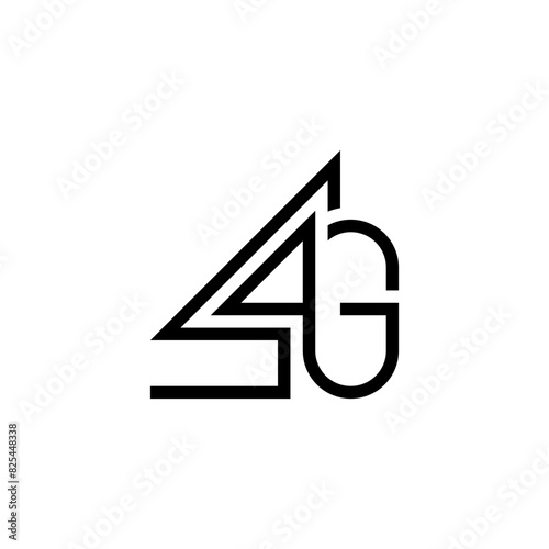 initial letter number sg40 logo vector