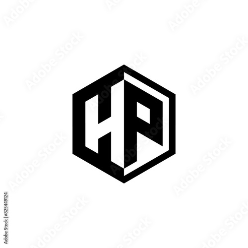 initial letter HP hexagon logo vector
