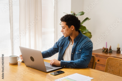 Male Entrepreneur Working From Work Office photo