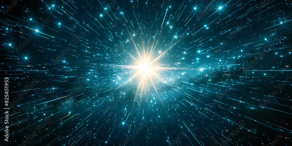 A bright star is shining in a blue sky A bright star is shining in a blue sky