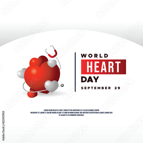 World heart day banner vector design