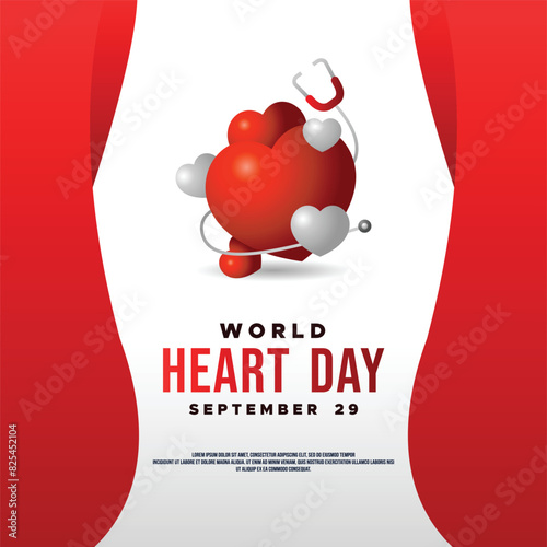 World heart day banner vector design