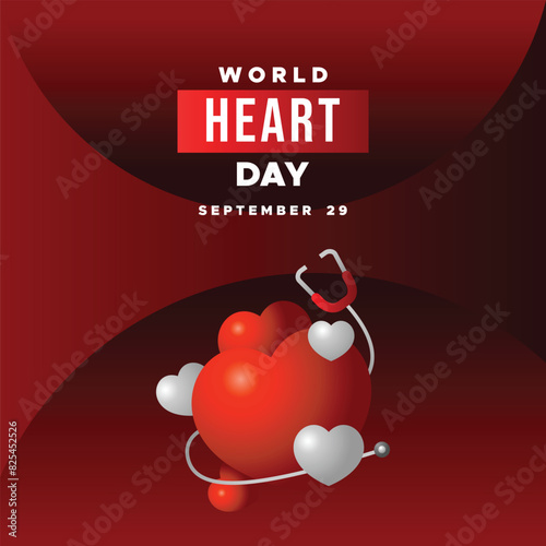 World heart day banner vector design