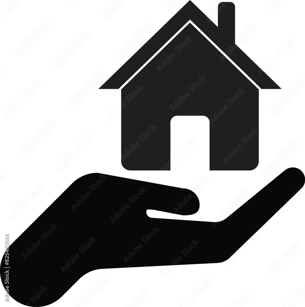 House icon on hand . Hand holding house icon vector . Insurance icon House icon on hand . Hand holding house icon vector . Insurance icon