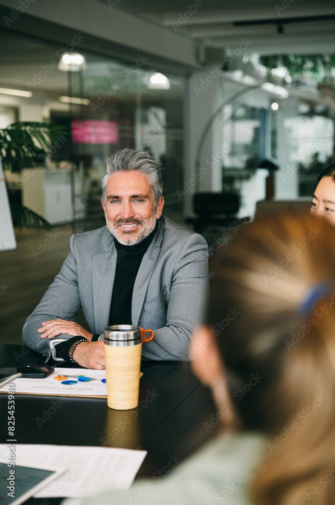 Mature businessman in a meeting at modern office Mature businessman in a meeting at modern office