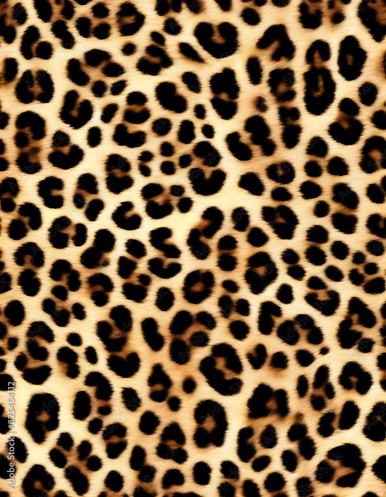 Fototapeta premium Leopard animal background, hairy skin texture