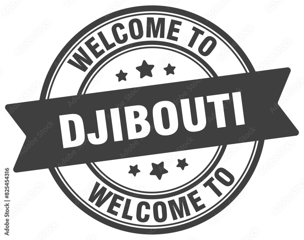 Welcome to Djibouti stamp. Djibouti round sign Welcome to Djibouti stamp. Djibouti round sign