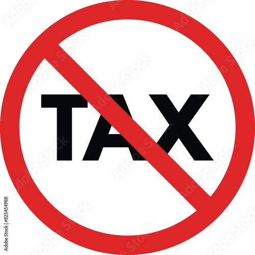 No tax sign isolated on white background . Free pay sign vector