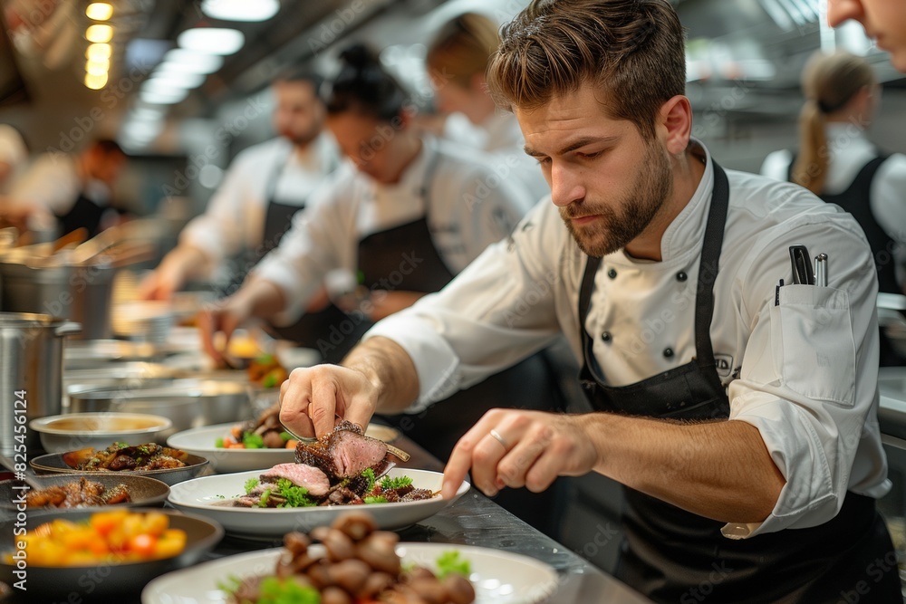 Chef cooks in the modern kitchen, AI generated Chef cooks in the modern kitchen, AI generated