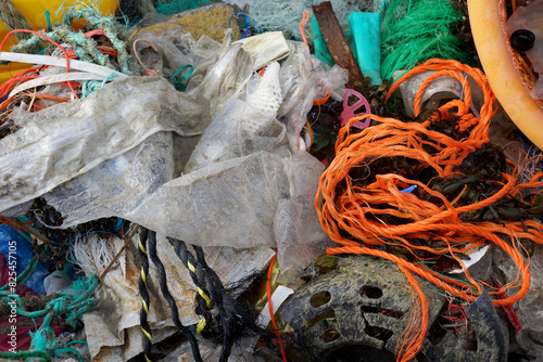 Plastic garbage collected from the beach