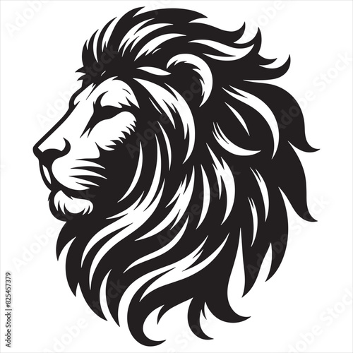 Lion head mascot logo vector design with white background