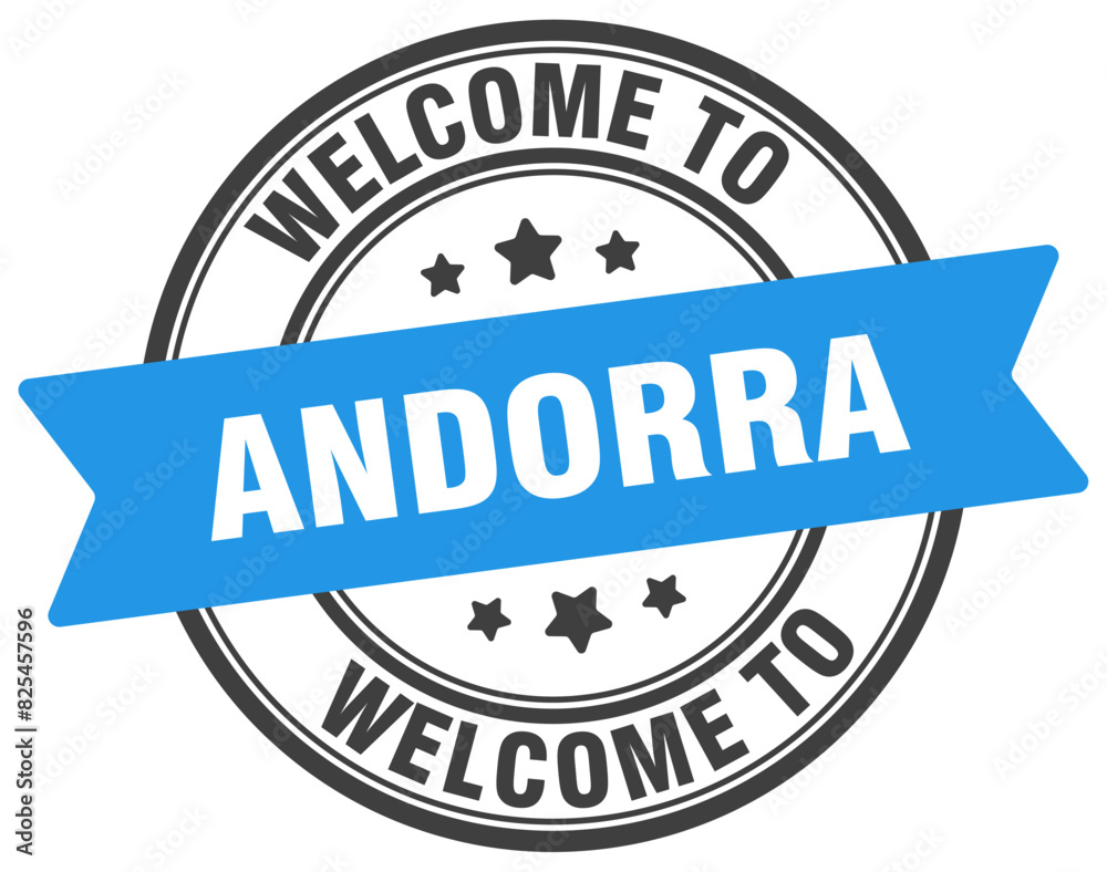 Fototapeta premium Welcome to Andorra stamp. Andorra round sign