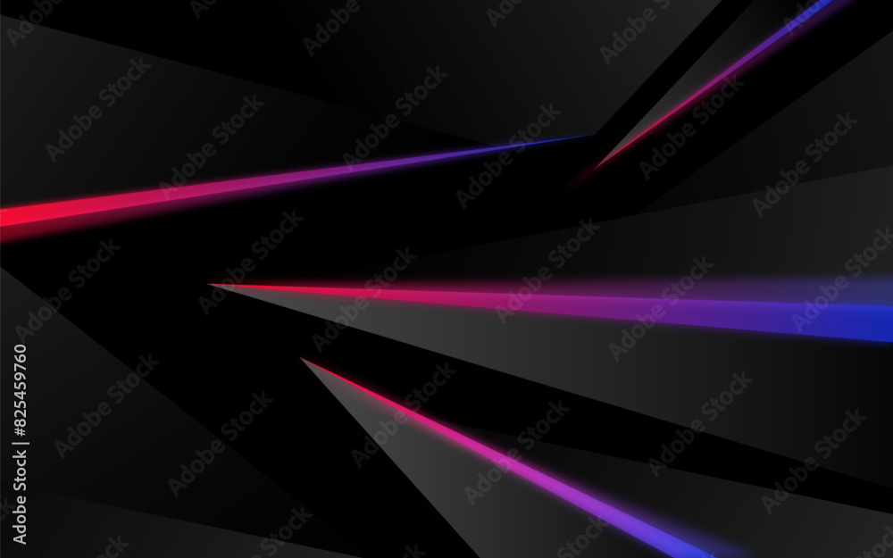 Obraz premium Gray black abstract background with glowing color gradient lines