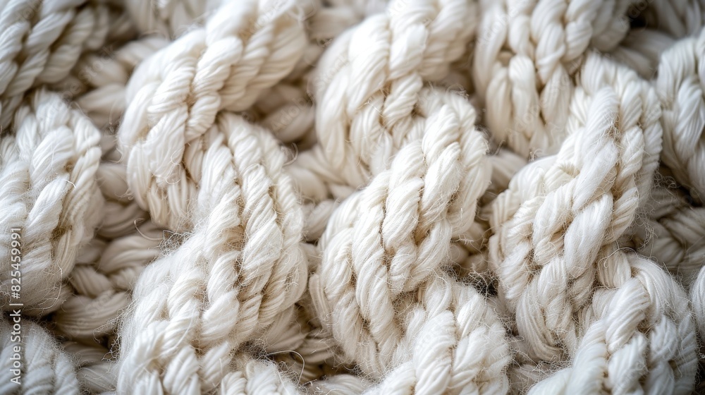 Close Up of White Yarn Texture