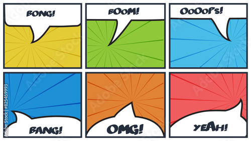 Comics infographic with 6 steps, options, parts or processes. Business data visualization. Creative infographic template