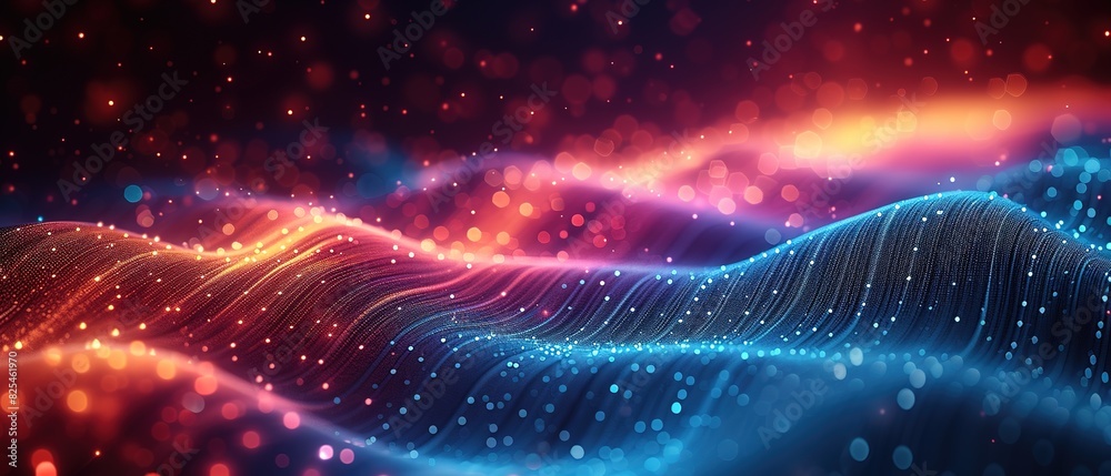 Abstract Waving Particle Technology Background Design. Abstract wave moving dots flow particles, hi-tech and big data background design for brochures, flyers, magazine, business card, banner. Vector. Abstract Waving Particle Technology Background Design. Abstract wave moving dots flow particles, hi-tech and big data background design for brochures, flyers, magazine, business card, banner. Vector.