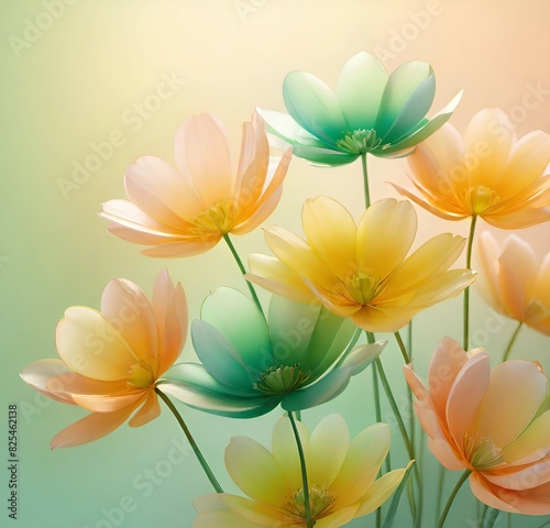 abstract background of transparent flowers