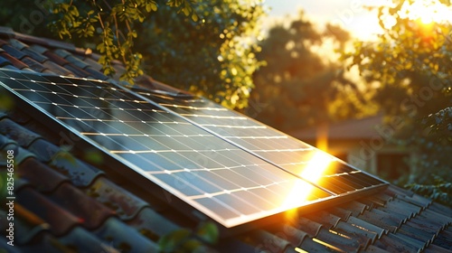 Eco-friendly Solar Panel Installation -Generative AI photo