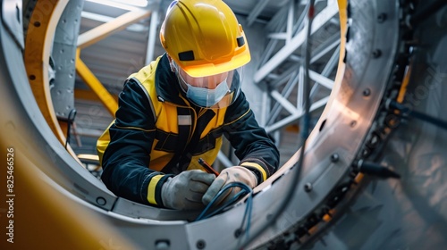 Engineer Inside a Wind Turbine - Generative AI