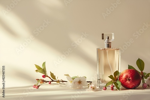 Elegancki flakon perfum w świetle słonecznym – luksusowy zapach photo