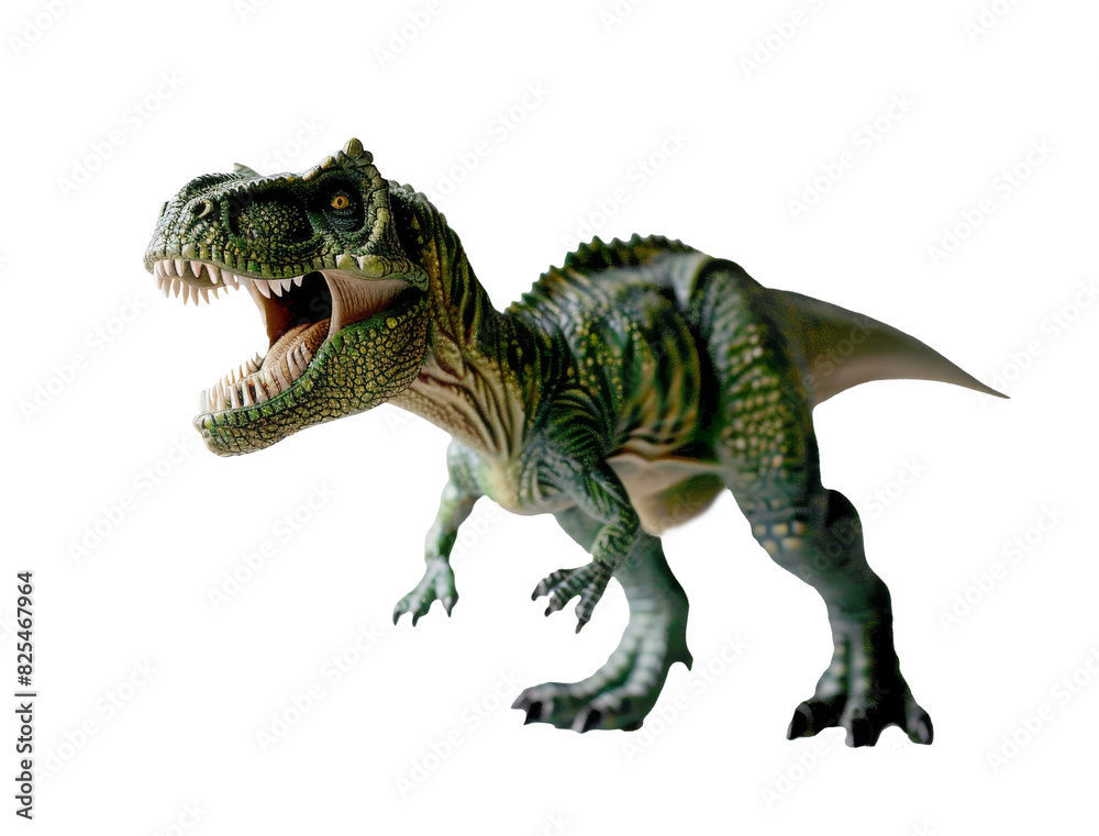 Fototapeta premium Dinosaur tyrannosaurus rex with its jaws open. Transparent background