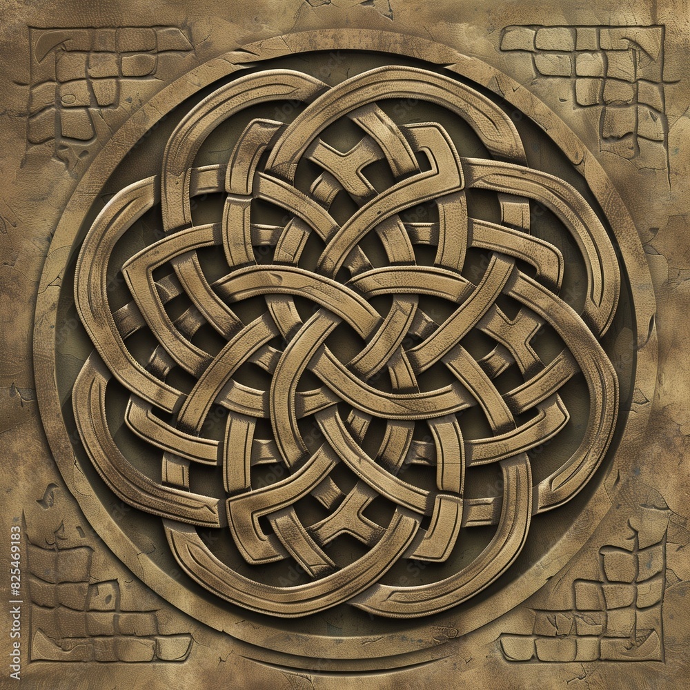 Stone Celtic Knot Design Symmetrical Art Irish 