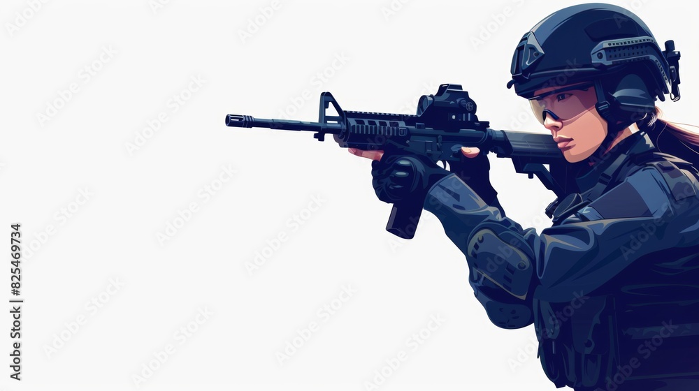 Vector illustration of femVector illustration of female tactical police officerale tactical police officer Vector illustration of femVector illustration of female tactical police officerale tactical police officer