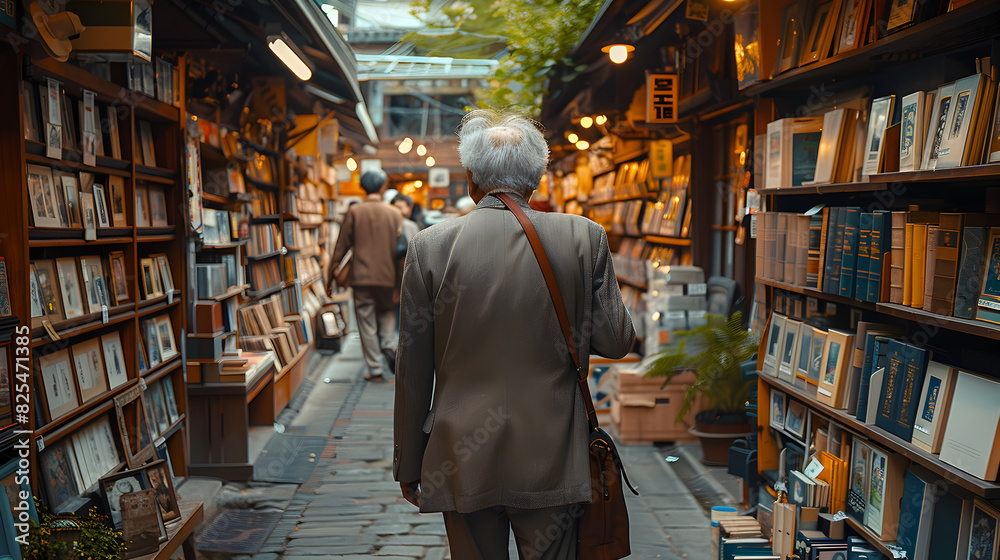 A Person Walking Through a Bookstore A Person Walking Through a Bookstore
