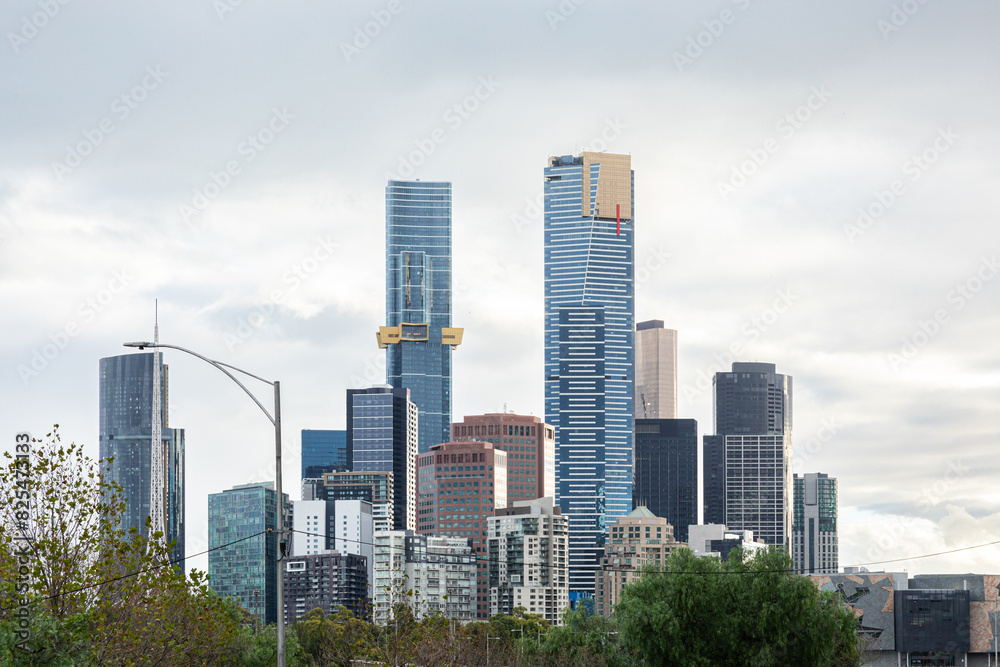 High buildings from downtown in the city of Melbourne Australia High buildings from downtown in the city of Melbourne Australia