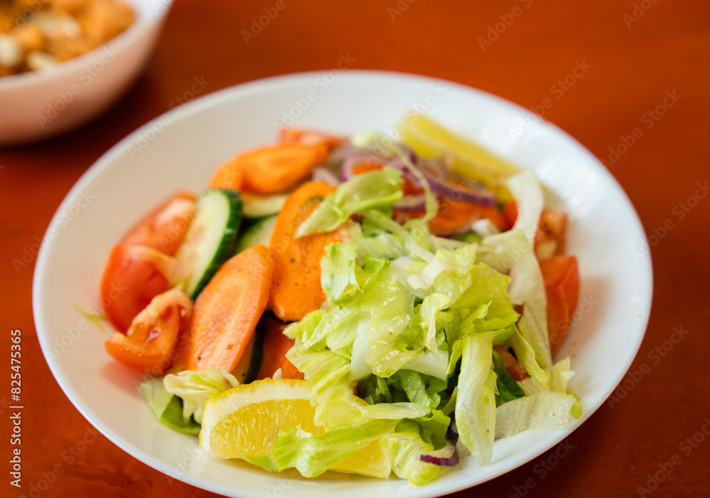 Fresh Vegetables Salad On The Plate Fresh Vegetables Salad On The Plate